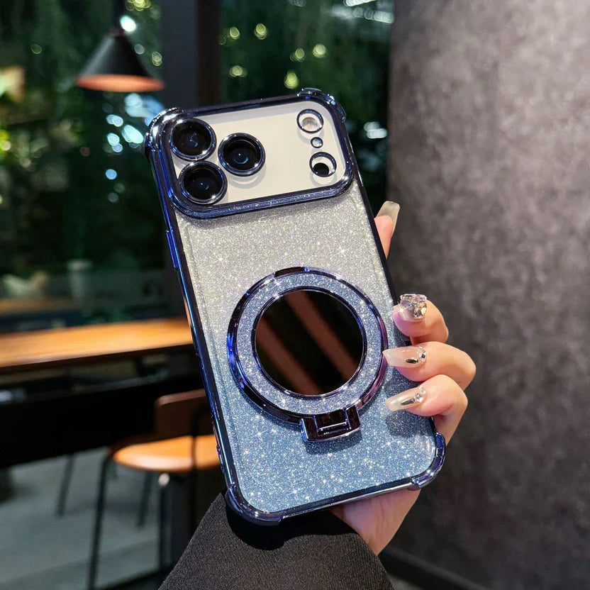 Glitter Mirror Magnetic Bracket Case
