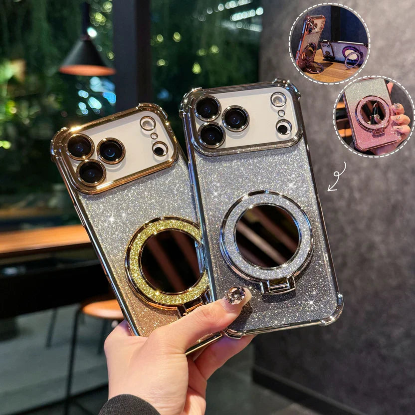 Glitter Mirror Magnetic Bracket Case